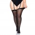 Leg Avenue Plus Size Sheer Stockings Black UK 18 to 22