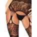 Leg Avenue Strappy Rose Lace Bodystocking UK 8  14