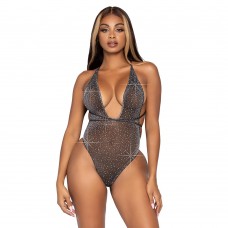 Leg Avenue Lurex and Rhinestone Teddy UK 8 to 14