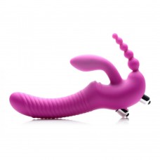 Regal Rider Vibrating Silicone Strapless Strap On Triple G Dildo