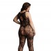 Le Desir Black Criss Cross Neck Bodystocking UK 14 to 20