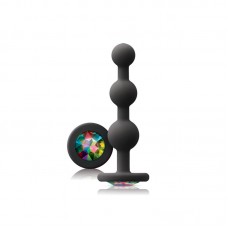 Glams Black Ripple Anal Plug Rainbow Gem