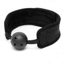 Black Padded Mouth Gag With Breathable Ball