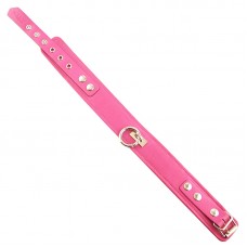 Rouge Garments Plain Pink Leather Collar