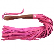 Rouge Garments Wooden Handled Pink Leather Flogger